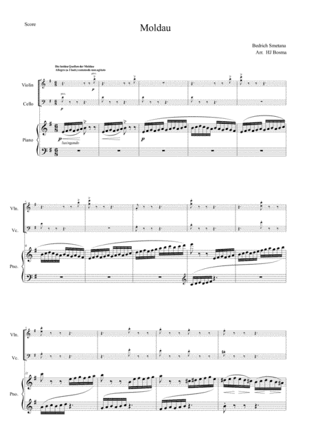 Smetana - Die Moldau for Pianotrio (arr. HJ Bosma)