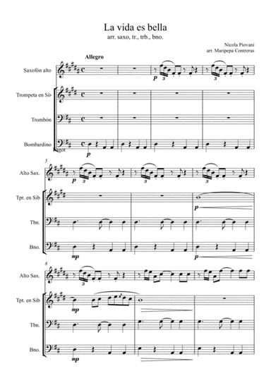 Life Is Beautiful (la Vita E Bella) (arr. M. Contreras)