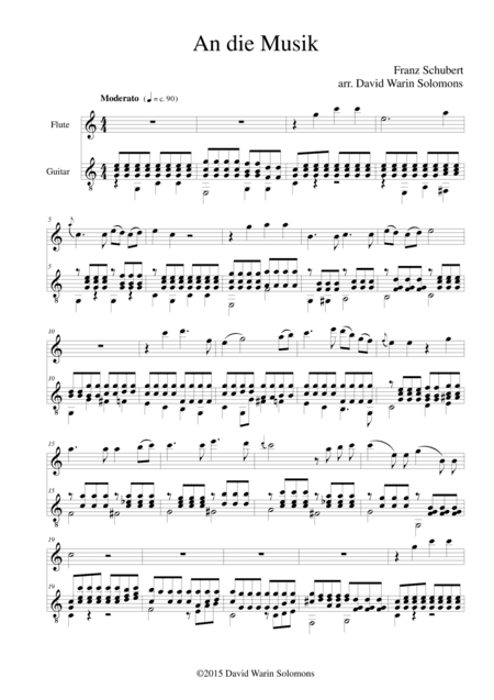 An die Musik for flute and guitar (arr. David Warin Solomons)