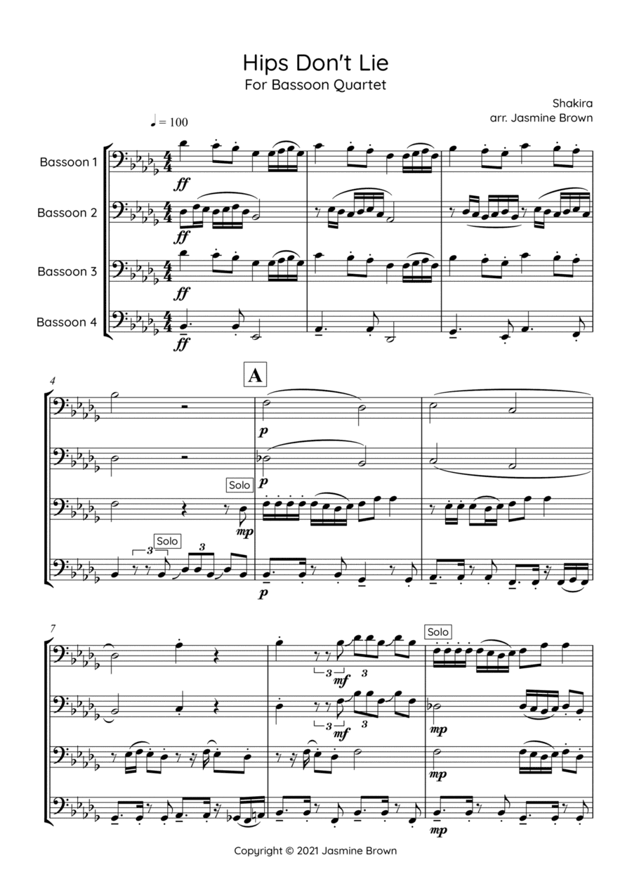 Hips Don't Lie (arr. Jasmine Brown)