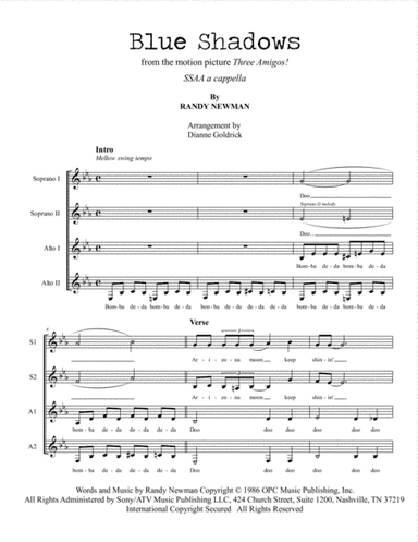 Blue Shadows On The Trail (arr. Dianne Goldrick)