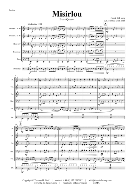 Misirlou - Pulp Fiction - Brass Quintet (arr. Thomas Graf)