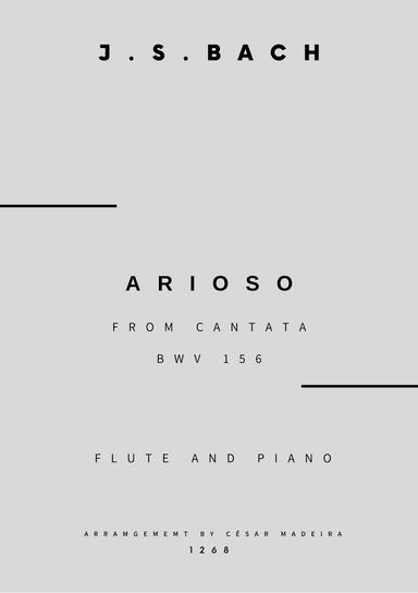 Arioso (BWV 156) - Flute and Piano (Full Score and Parts) (arr. César Madeira)