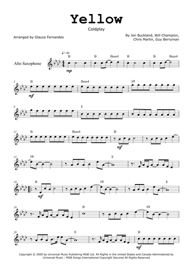 Yellow (arr. Glauco Fernandes)