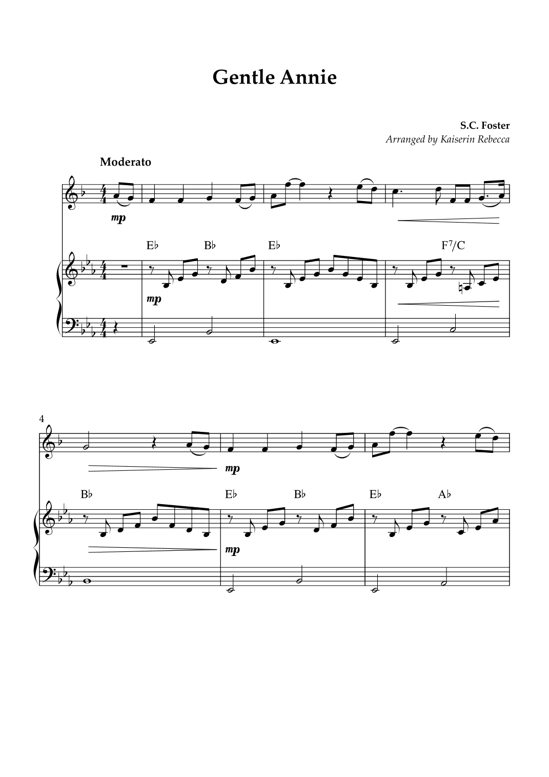 Gentle Annie (arr. Kaiserin Rebecca)