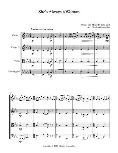 She's Always A Woman (arr. Charles Gunsaullus)