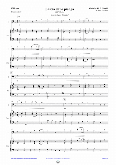 Lascia ch´io pianga (Handel) (arr. Josef STASTNY)