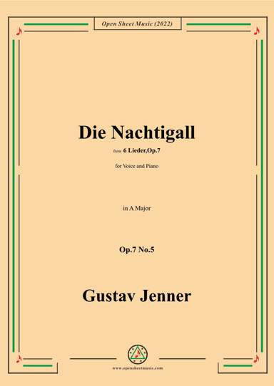 Jenner-Die Nachtigall,in A Major,Op.7 No.5 (arr. OSM Press)
