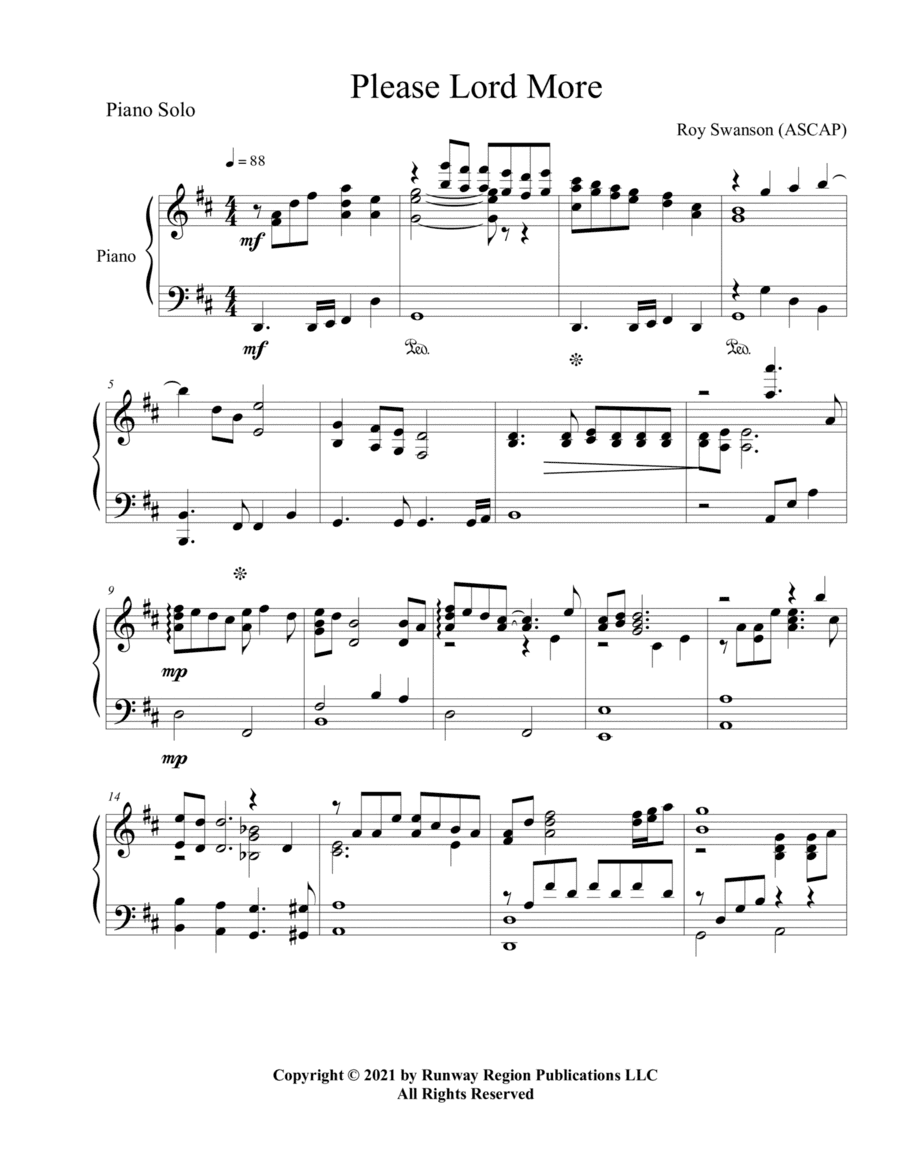 Please Lord More for Solo PIano