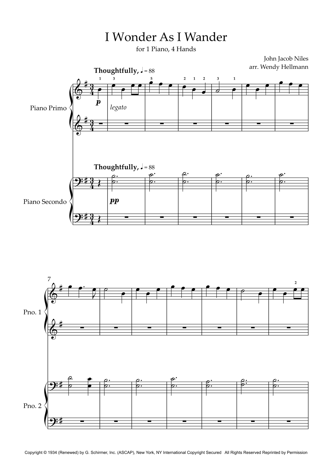I Wonder As I Wander (arr. Wendy Hellmann)
