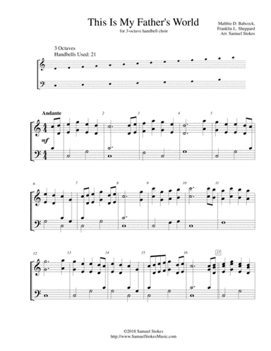 This is My Father's World - for 3-octave handbell choir (arr. Samuel Stokes)