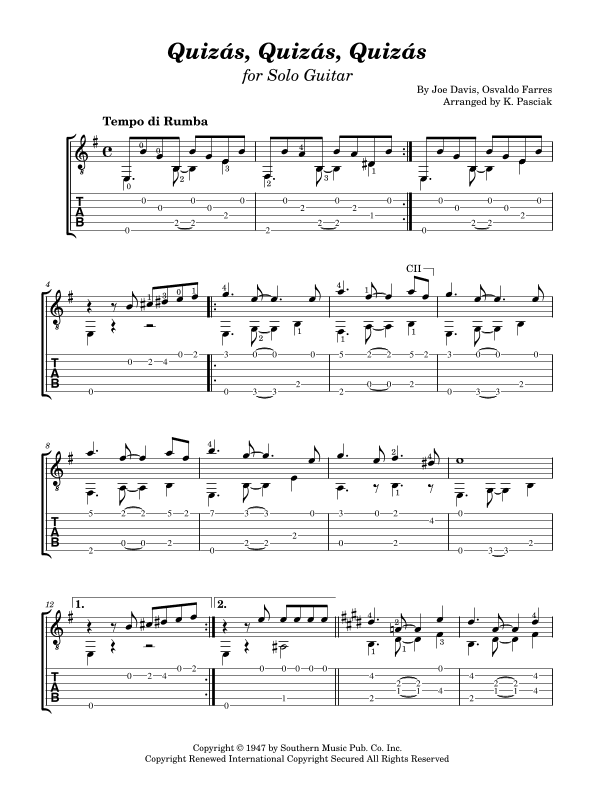 Quizas, Quizas, Quizas (perhaps, Perhaps, Perhaps) (arr. Kenneth Pasciak)