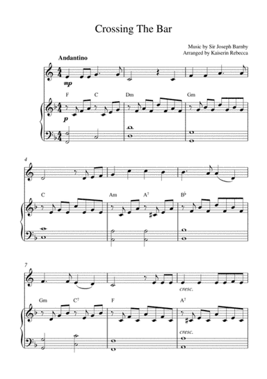 Crossing the Bar (horn solo and piano accompaniment) (arr. Kaiserin Rebecca)