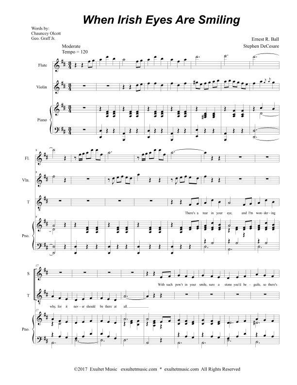 When Irish Eyes Are Smiling (Duet for Soprano and Tenor Solo) (arr. Stephen DeCesare)