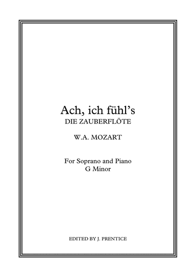 Ach, ich fühl's - Die Zauberflöte (G Minor) (arr. Jonathan Prentice)