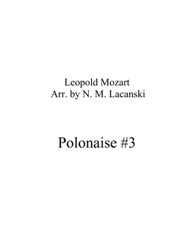 Polonaise #3 (arr. Nick Lacanski)