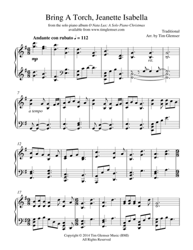 Bring a Torch, Jeanette Isabella (arr. Tim Glemser)