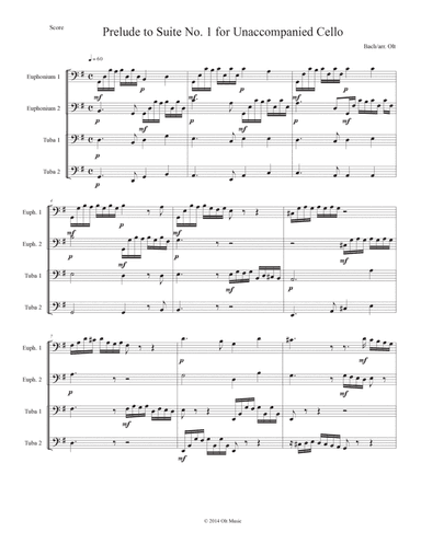 Prelude to Suite No. 1 for Unaccompanied Cello (arr. Tim Olt)