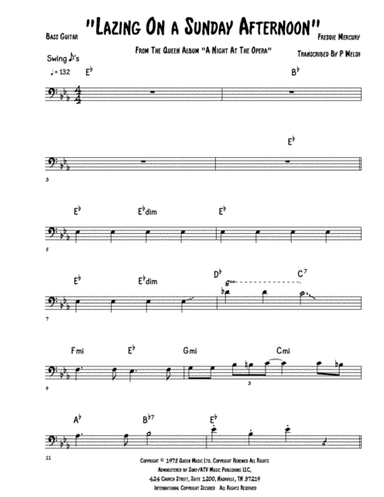 Lazing On A Sunday Afternoon (arr. Accubass)