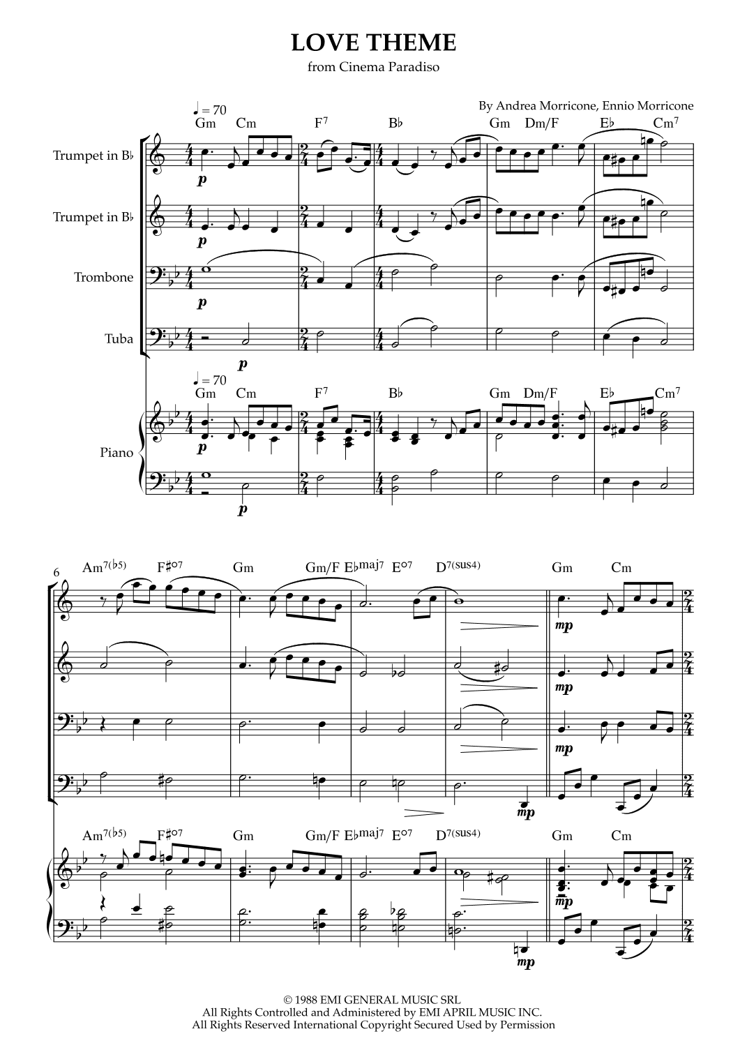Love Theme (tema D'amore) (arr. Karen Gueiros)