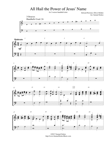All Hail the Power of Jesus' Name - for 3-octave handbell choir (arr. Samuel Stokes)