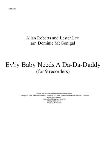 Ev'ry Baby Needs A Da-da-daddy (arr. Dominic McGonigal)