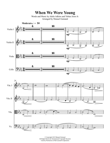 When We Were Young (arr. Manuel Guinand)