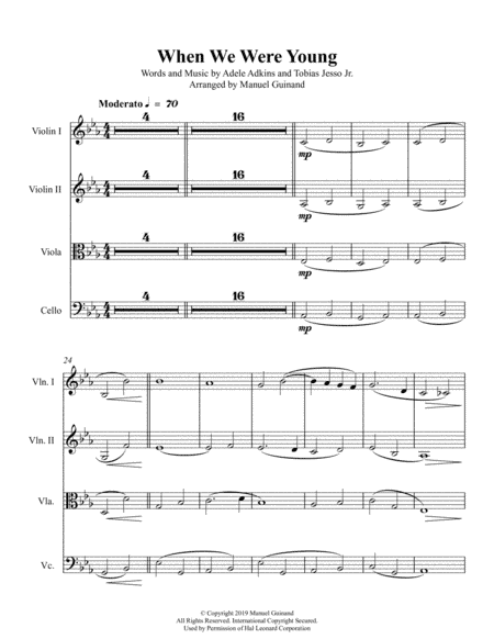 When We Were Young (arr. Manuel Guinand)