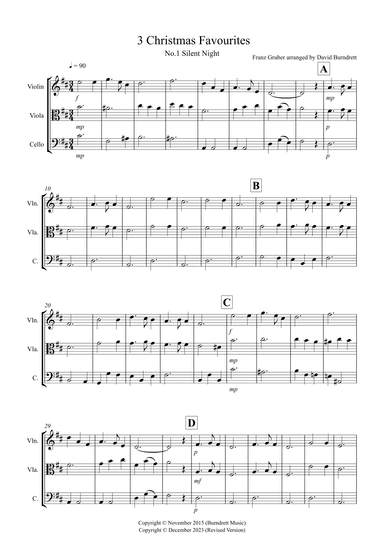 3 Christmas Favourites for String Trio (arr. David Burndrett)