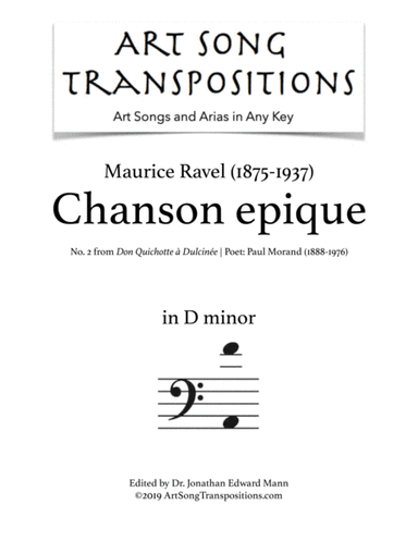 Chanson Romanesque (arr. ArtSongTranspositions.com)