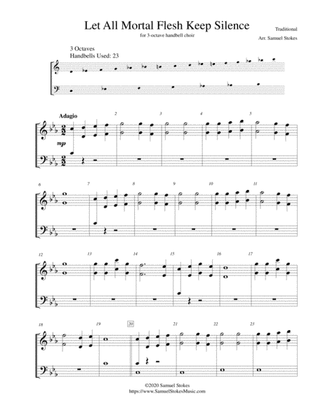 Let All Mortal Flesh Keep Silence - for 3-octave handbell choir (arr. Samuel Stokes)