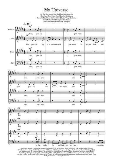 My Universe (arr. Henrique F Mangoni)