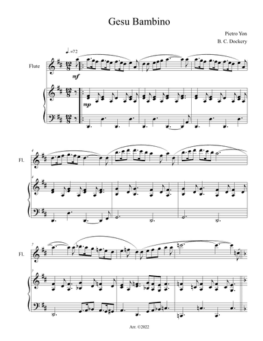 Gesu Bambino (Flute Solo with Piano Accompaniment) (arr. B. C. Dockery)