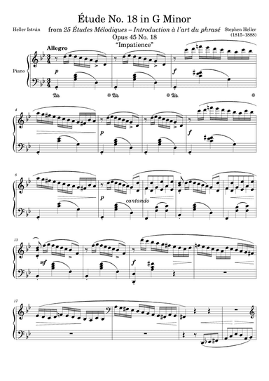 Etude Opus 45 No. 18 in G Minor (arr. Zachary Corbett)