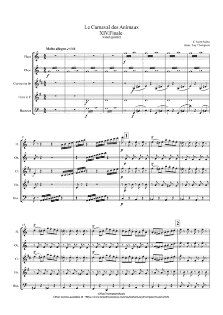 Saint-Saëns: Le Carnaval des Animaux (The Carnival of the Animals) - XIV. Finale - wind quintet (arr. Ray Thompson)