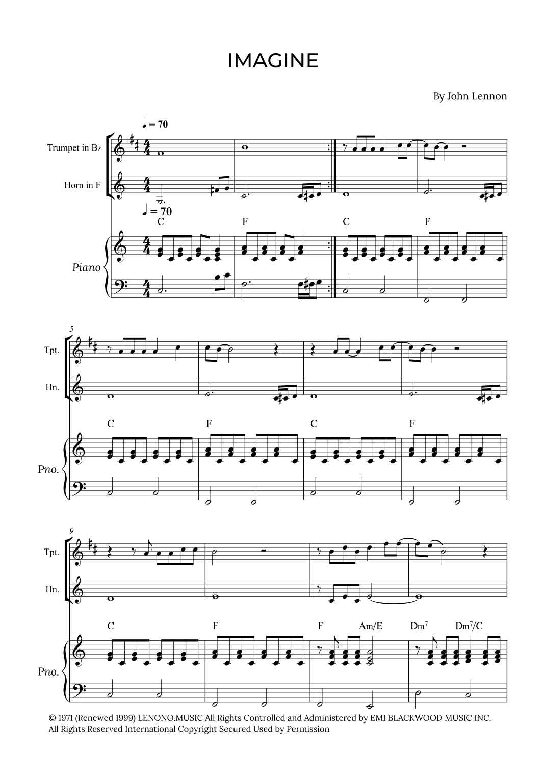 Imagine (arr. Alex Nunes Rodrigues)