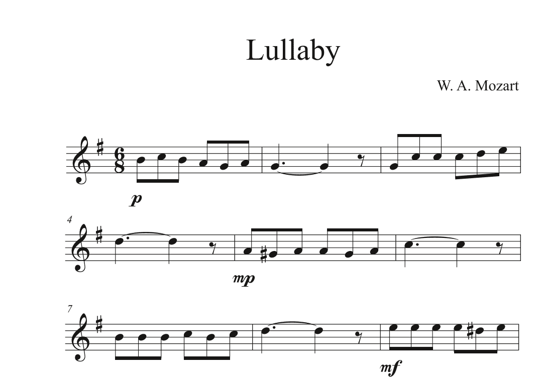 Lullaby - Very Easy - W. A. Mozart (arr. Avgusta Udartseva)