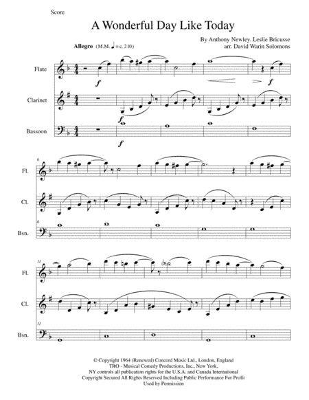 A Wonderful Day Like Today (arr. David Warin Solomons)