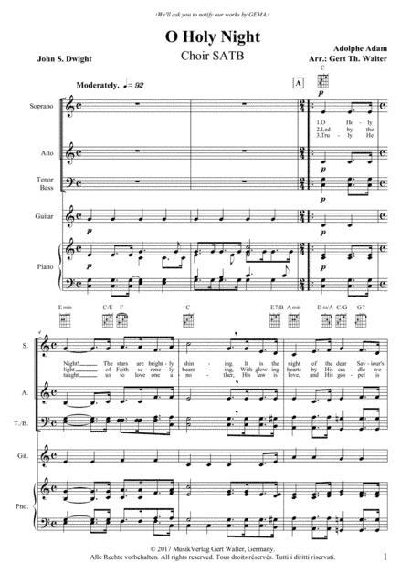 O Holy Night (arr. Gert Th. Walter)