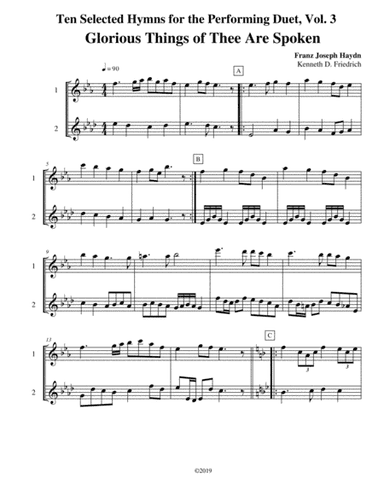 Ten Selected Hymns for the Performing Duet, Vol. 3 - flute and alto flute (arr. Kenneth D. Friedrich)