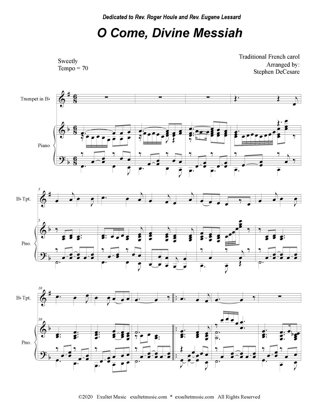 O Come, Divine Messiah (Bb-Trumpet solo and Piano) (arr. Stephen DeCesare)