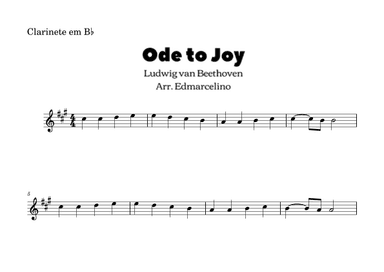 Ode to Joy - Eeasy to Clarinet in Bb (arr. Edmarcelino)