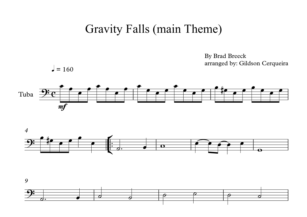 Gravity Falls (main Theme) (arr. Gildson Cerqueira)