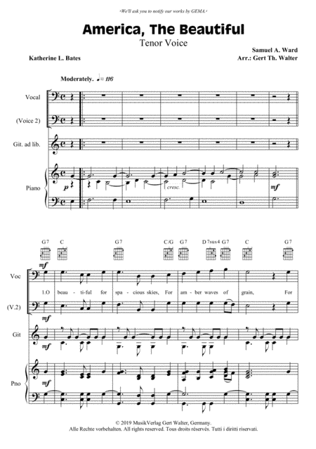 America, The Beautiful (arr. Gert Th. Walter)