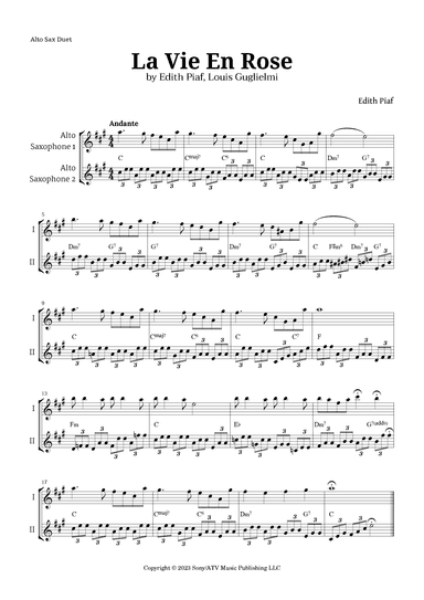 La Vie En Rose (arr. Langanho)