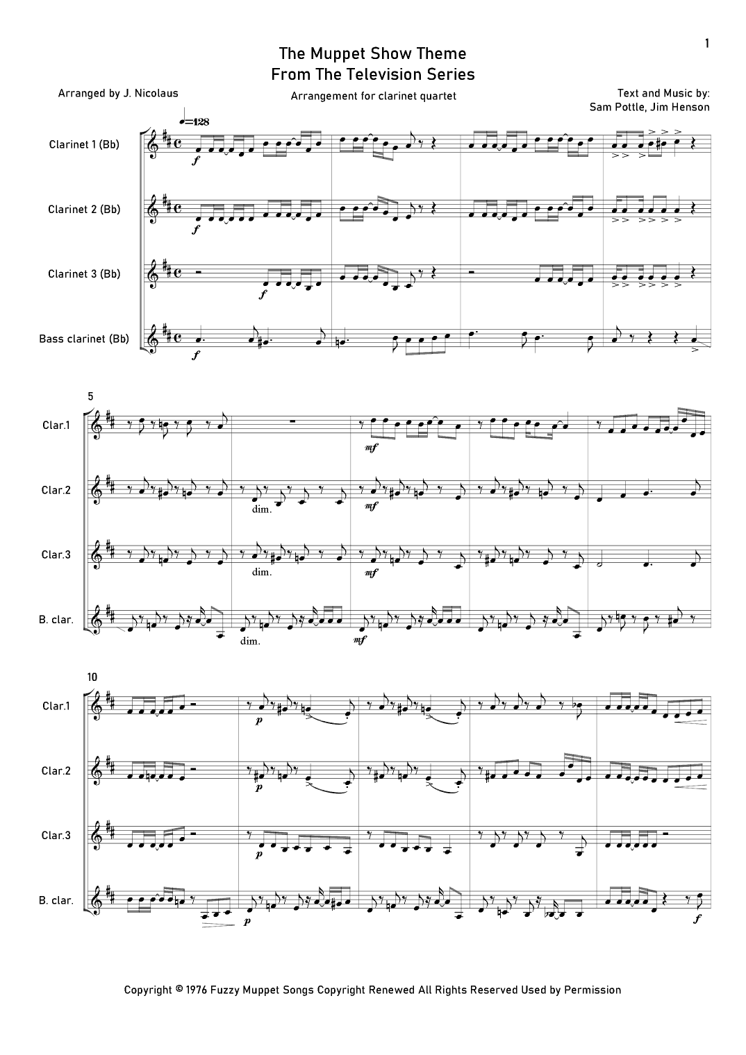 The Muppet Show Theme (arr. John Nicolaus)