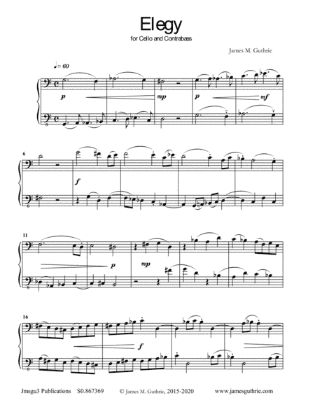 Guthrie: Elegy for Cello and Contrabass