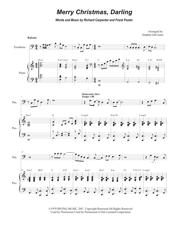 Merry Christmas, Darling (arr. Stephen DeCesare)