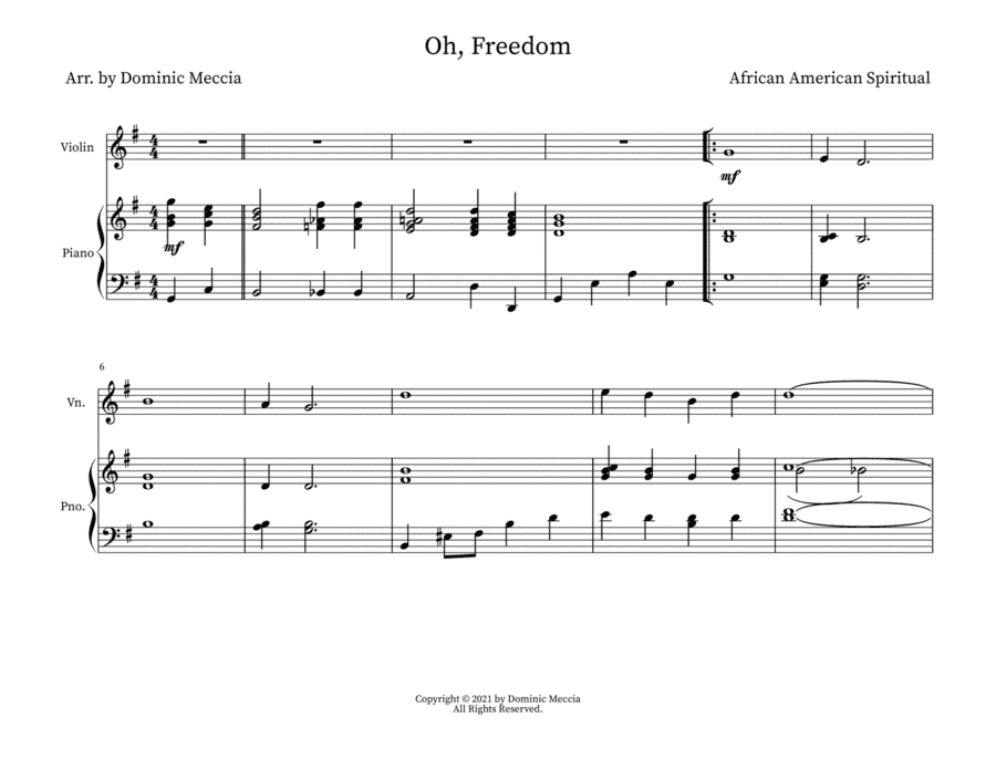 Oh, Freedom (arr. Dominic Meccia)