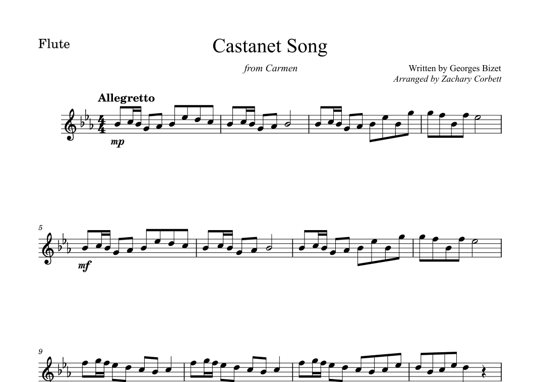Castanet Song (arr. Zachary Corbett)